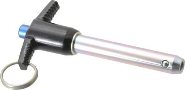 Gibraltar - 1/2" Diam, 2-1/2" Usable Length, T Handle, Quick Release Pin - Grade 4130 Steel, Zinc-Plated Finish - Exact Industrial Supply