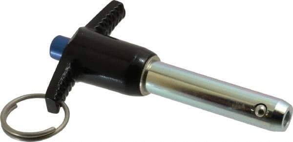 Gibraltar - 1/2" Diam, 1-3/4" Usable Length, T Handle, Quick Release Pin - Grade 4130 Steel, Zinc-Plated Finish - Exact Industrial Supply
