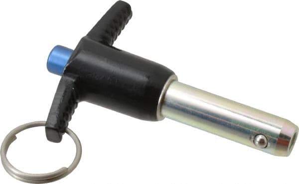 Gibraltar - 1/2" Diam, 1-1/4" Usable Length, T Handle, Quick Release Pin - Grade 4130 Steel, Zinc-Plated Finish - Exact Industrial Supply