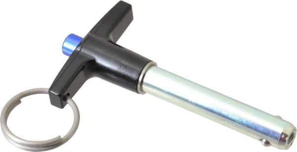 Gibraltar - 3/8" Diam, 1-3/4" Usable Length, T Handle, Quick Release Pin - Grade 4130 Steel, Zinc-Plated Finish - Exact Industrial Supply