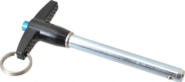 Gibraltar - 5/16" Diam, 2-1/2" Usable Length, T Handle, Quick Release Pin - Grade 4130 Steel, Zinc-Plated Finish - Exact Industrial Supply