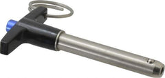 Gibraltar - 3/8" Diam, 2" Usable Length, T Handle, Quick Release Pin - Grade 304 Stainless Steel, Bright Finish - Exact Industrial Supply