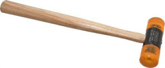 Stanley - 8 oz Head 1-3/8" Face Diam Plastic Dead Blow Hammer - 12" OAL, Hickory Handle - Exact Industrial Supply