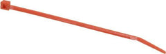 Made in USA - 4-1/8" Long Orange Nylon Standard Cable Tie - 18 Lb Tensile Strength, 1.07mm Thick, 9" Max Bundle Diam - Exact Industrial Supply