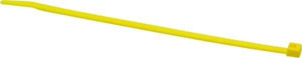 Made in USA - 5.84" Long Yellow Nylon Standard Cable Tie - 40 Lb Tensile Strength, 1.24mm Thick, 1-1/2" Max Bundle Diam - Exact Industrial Supply