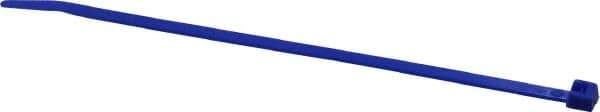 Made in USA - 5.84" Long Blue Nylon Standard Cable Tie - 40 Lb Tensile Strength, 1.24mm Thick, 36.42mm Max Bundle Diam - Exact Industrial Supply
