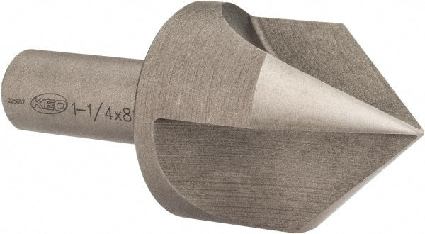 Keo - 1-1/4" Head Diam, 1/2" Shank Diam, 3 Flute 82° High Speed Steel Countersink - Exact Industrial Supply