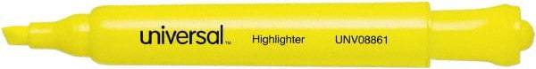 UNIVERSAL - Yellow Highlighter - Chisel Tip, Water Base Ink - Exact Industrial Supply