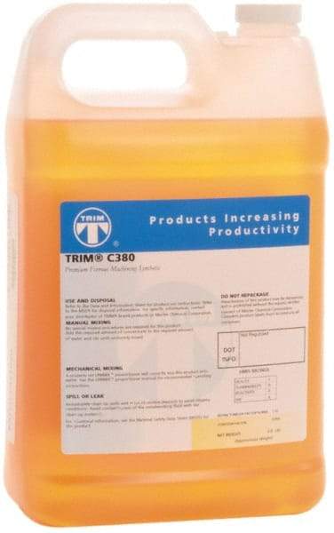 Master Fluid Solutions - Trim C380, 1 Gal Bottle Grinding Fluid - Synthetic, For Machining - Exact Industrial Supply