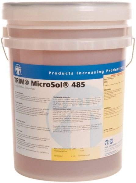 Master Fluid Solutions - Trim MicroSol 485, 5 Gal Pail Cutting & Grinding Fluid - Semisynthetic, For Machining - Exact Industrial Supply