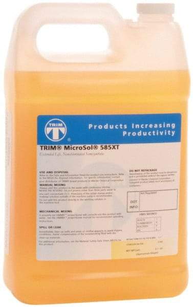 Master Fluid Solutions - Trim MicroSol 585XT, 1 Gal Bottle Cutting & Grinding Fluid - Semisynthetic, For Machining - Exact Industrial Supply