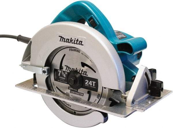 Makita - 15 Amps, 7-1/4" Blade Diam, 5,800 RPM, Electric Circular Saw - 5/8" Arbor Hole, Right Blade - Exact Industrial Supply