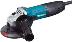 Makita - 4-1/2" Wheel Diam, 11,000 RPM, Corded Angle & Disc Grinder - 5/8-11 Spindle, 120 Volts, 6 Amps - Exact Industrial Supply