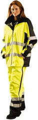 OccuNomix - Size L, Yellow, Rain Jacket - 39-43" Chest, 3 Pockets - Exact Industrial Supply