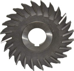 Made in USA - 4" Diam x 1/4" Width of Cut, 24 Teeth, Cobalt Side Milling Cutter - Straight Teeth, Uncoated - Exact Industrial Supply