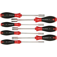 Wiha - 7 Piece, 5 to 13mm Nut Driver Set - Standard Shaft, Cushion Grip Handle - Exact Industrial Supply