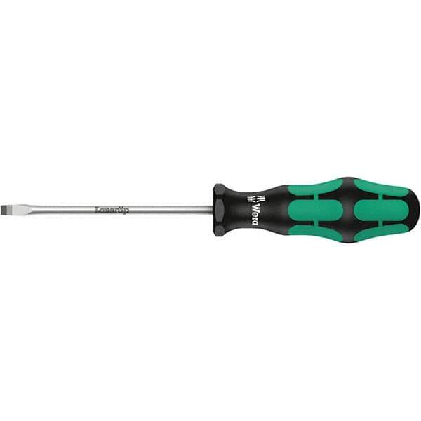 Wera - 8mm Blade Width, Slotted Screwdriver - 175mm Blade Length, Round Shank, Ergonomic Handle - Exact Industrial Supply