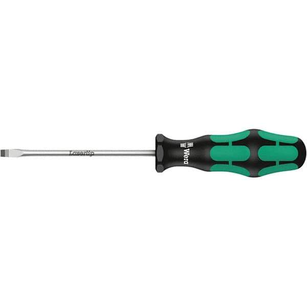 Wera - 6mm Blade Width, Slotted Screwdriver - 150mm Blade Length, Round Shank, Ergonomic Handle - Exact Industrial Supply
