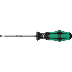 Wera - 8mm Blade Width, Slotted Screwdriver - 175mm Blade Length, Round Shank, Ergonomic Handle - Exact Industrial Supply