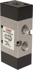 ARO/Ingersoll-Rand - 1/4" Inlet x 1/4" Outlet, Pilot Actuator, Pilot Return, 2 Position, Body Ported Solenoid Air Valve - 0.7 CV, 4 Way, 140 psi, 122° Max Temp, 15° Min Temp - Exact Industrial Supply