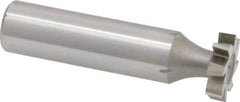 Made in USA - 5/8" Diam x 5/32" Face Width, High Speed Steel, 8 Teeth, Shank Connection Woodruff Keyseat Cutter - Uncoated, 2-5/32" OAL x 1/2" Shank, Staggered Teeth, ANSI 505, Old Standard 6 - Exact Industrial Supply