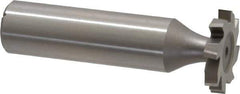 Made in USA - 3/4" Diam x 1/8" Face Width, High Speed Steel, 8 Teeth, Shank Connection Woodruff Keyseat Cutter - Uncoated, 2-1/8" OAL x 1/2" Shank, Staggered Teeth, ANSI 406, Old Standard 7 - Exact Industrial Supply