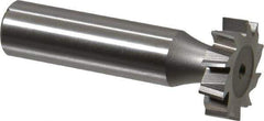 Made in USA - 7/8" Diam x 7/32" Face Width, High Speed Steel, 10 Teeth, Shank Connection Woodruff Keyseat Cutter - Uncoated, 2-7/32" OAL x 1/2" Shank, Staggered Teeth, ANSI 707, Old Standard 12 - Exact Industrial Supply