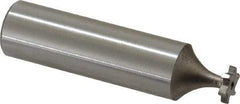 Made in USA - 5/16" Diam x 1/16" Face Width, High Speed Steel, 6 Teeth, Shank Connection Woodruff Keyseat Cutter - Uncoated, 2-1/16" OAL x 1/2" Shank, Staggered Teeth, ANSI 202-1/2, Old Standard 206 - Exact Industrial Supply
