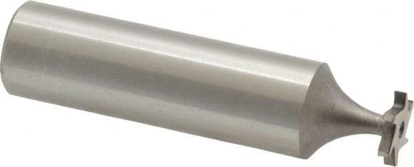 Made in USA - 3/8" Diam x 1/16" Face Width, High Speed Steel, 6 Teeth, Shank Connection Woodruff Keyseat Cutter - Uncoated, 2-1/16" OAL x 1/2" Shank, Staggered Teeth, ANSI 203, Old Standard 211 - Exact Industrial Supply