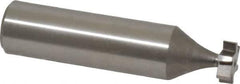 Made in USA - 3/8" Diam x 1/8" Face Width, High Speed Steel, 6 Teeth, Shank Connection Woodruff Keyseat Cutter - Uncoated, 2-1/8" OAL x 1/2" Shank, Staggered Teeth, ANSI 403, Old Standard 213 - Exact Industrial Supply