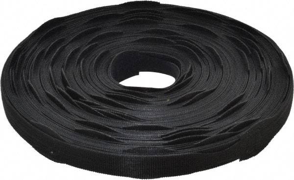 VELCRO Brand - 75 Piece 3/4" Wide x 12" Piece Length, Self Fastening Tie/Strap Hook & Loop Strap - Perforated/Pieces Roll, Black, Printable Surface - Exact Industrial Supply