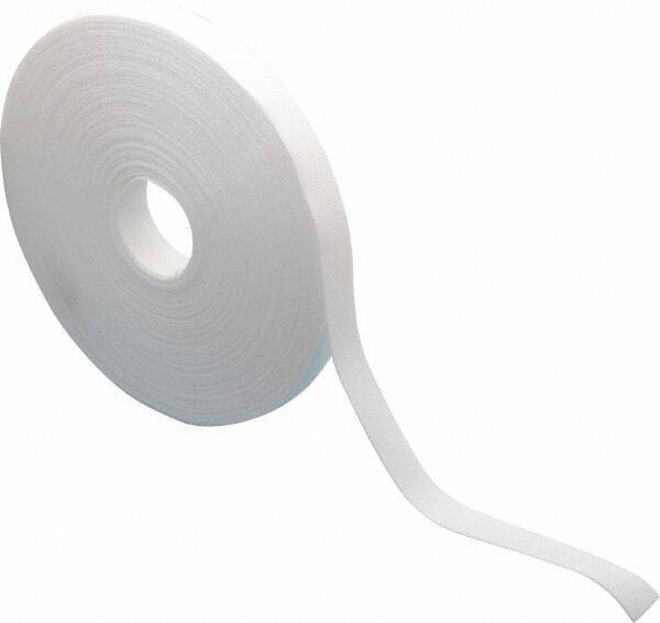 VELCRO Brand - 5/8" Wide x 25 Yd Long Self Fastening Tie/Strap Hook & Loop Roll - Continuous Roll, White, Printable Surface - Exact Industrial Supply