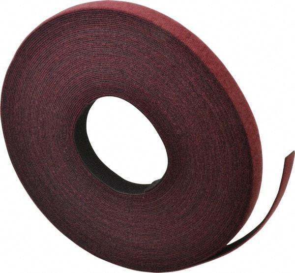 VELCRO Brand - 3/4" Wide x 25 Yd Long Self Fastening Tie/Strap Hook & Loop Roll - Continuous Roll, Cranberry, Fire Retardant, Printable Surface - Exact Industrial Supply