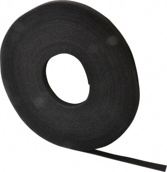 VELCRO Brand - 1/2" Wide x 25 Yd Long Self Fastening Tie/Strap Hook & Loop Roll - Continuous Roll, Black - Exact Industrial Supply