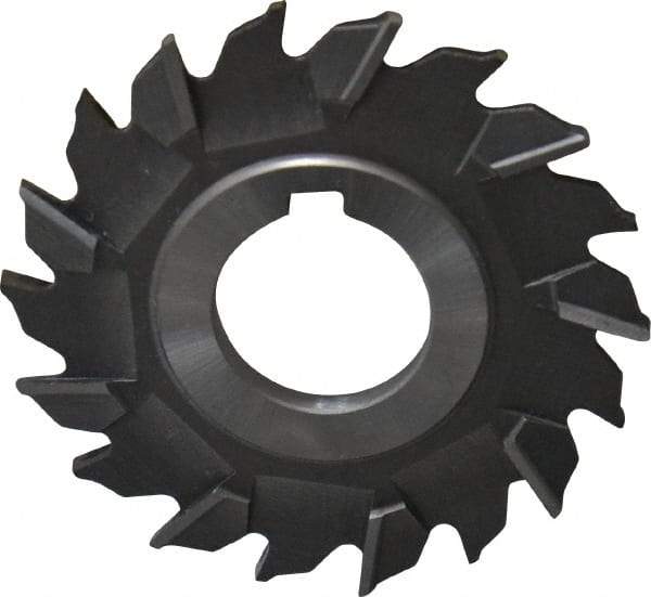 Made in USA - 3" Diam x 3/16" Width of Cut, 18 Teeth, Cobalt Side Milling Cutter - Staggered Teeth, Uncoated - Exact Industrial Supply