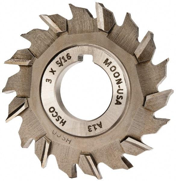 Made in USA - 3" Diam x 5/16" Width of Cut, 18 Teeth, Cobalt Side Milling Cutter - Staggered Teeth, Uncoated - Exact Industrial Supply