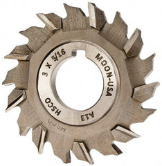 Made in USA - 3" Diam x 5/16" Width of Cut, 18 Teeth, Cobalt Side Milling Cutter - Staggered Teeth, Uncoated - Exact Industrial Supply