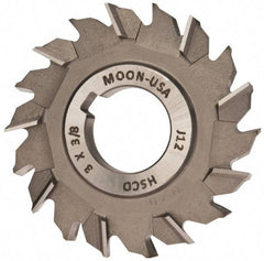 Made in USA - 3" Diam x 3/8" Width of Cut, 18 Teeth, Cobalt Side Milling Cutter - Staggered Teeth, Uncoated - Exact Industrial Supply