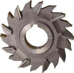 Made in USA - 4" Diam x 1/2" Width of Cut, 18 Teeth, Cobalt Side Milling Cutter - Staggered Teeth, Uncoated - Exact Industrial Supply