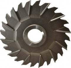 Made in USA - 6" Diam x 3/8" Width of Cut, 24 Teeth, Cobalt Side Milling Cutter - Staggered Teeth, Uncoated - Exact Industrial Supply