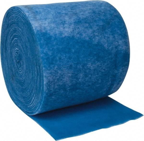 Made in USA - 135' Long x 30" Wide x 1/2" Thick Polyester Media Air Filter Media Roll - MERV 4, 80% Arrestance Efficiency, 500 FPM Max Air Flow, 0.1" wpg Init Resist, 1" wpg Final Resist, 30% Particle Capture Efficiency, Use with Any Unit - Exact Industrial Supply