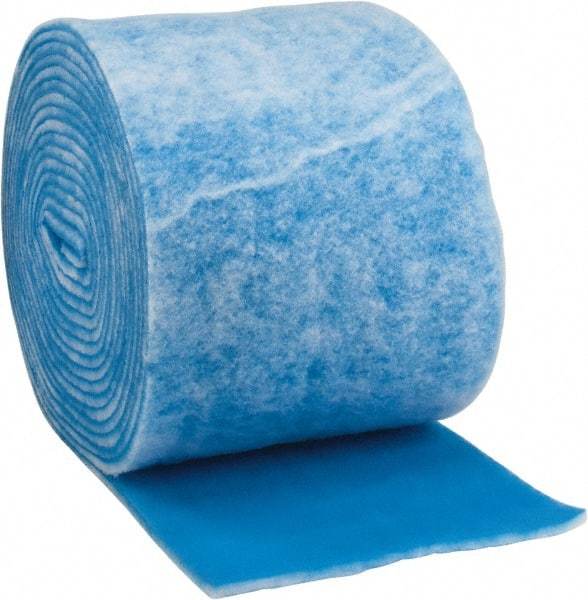 Made in USA - 90' Long x 25" Wide x 1" Thick Polyester Media Air Filter Media Roll - MERV 7, 86% Arrestance Efficiency, 500 FPM Max Air Flow, 0.14" wpg Init Resist, 1" wpg Final Resist, Use with Any Unit - Exact Industrial Supply