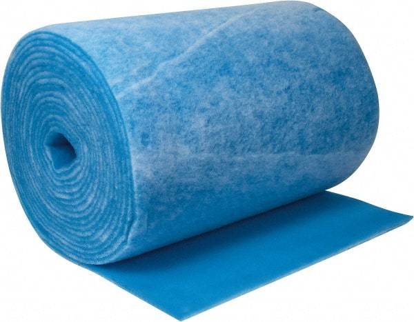 Made in USA - 90' Long x 48" Wide x 1" Thick Polyester Media Air Filter Media Roll - MERV 7, 86% Arrestance Efficiency, 500 FPM Max Air Flow, 0.14" wpg Init Resist, 1" wpg Final Resist, Use with Any Unit - Exact Industrial Supply