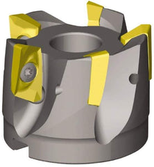 Kennametal - 8 Inserts, 6" Cut Diam, 2" Arbor Diam, 0.71" Max Depth of Cut, Indexable Square-Shoulder Face Mill - 0/90° Lead Angle, 2" High, EC18.., EP18.. Insert Compatibility, Through Coolant, Series Mill 1-18 - Exact Industrial Supply