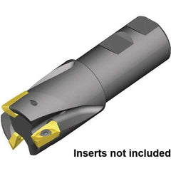 Kennametal - 1-1/2" Cut Diam, 1-1/4" Shank Diam, 4.53" OAL, Indexable Square Shoulder End Mill - Weldon Shank, 0° Lead Angle - Exact Industrial Supply