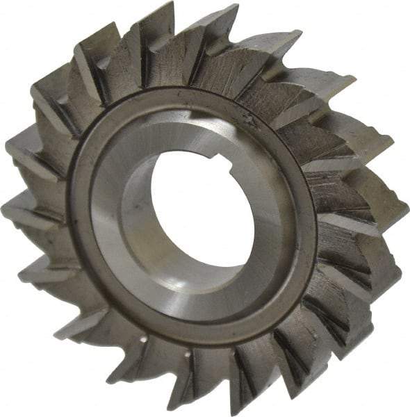 Made in USA - 2-1/2" Diam x 1/2" Width of Cut, 18 Teeth, High Speed Steel Side Milling Cutter - Straight Teeth, Uncoated - Exact Industrial Supply