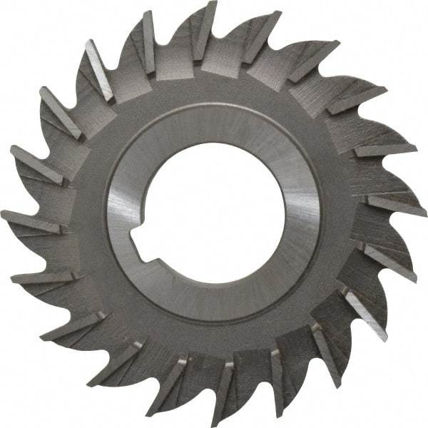 Made in USA - 3" Diam x 1/4" Width of Cut, 20 Teeth, High Speed Steel Side Milling Cutter - Straight Teeth, Uncoated - Exact Industrial Supply