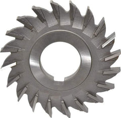 Made in USA - 3" Diam x 9/32" Width of Cut, 20 Teeth, High Speed Steel Side Milling Cutter - Straight Teeth, Uncoated - Exact Industrial Supply