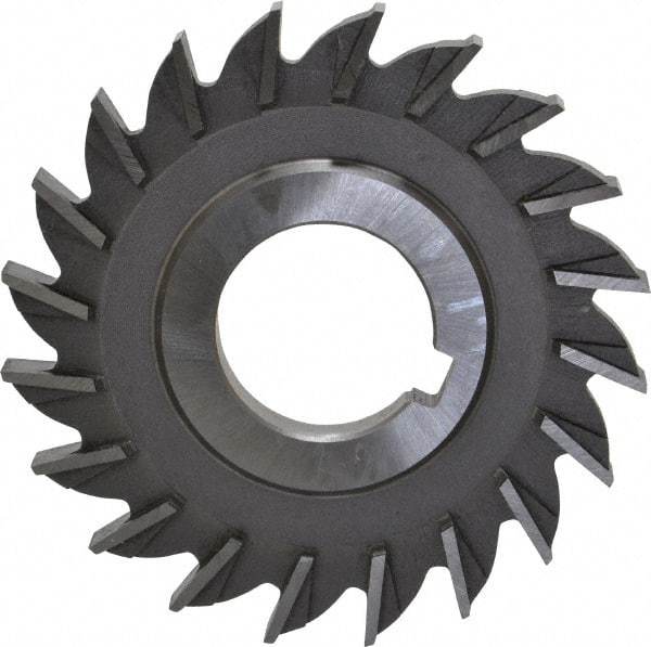 Made in USA - 3" Diam x 5/16" Width of Cut, 20 Teeth, High Speed Steel Side Milling Cutter - Straight Teeth, Uncoated - Exact Industrial Supply