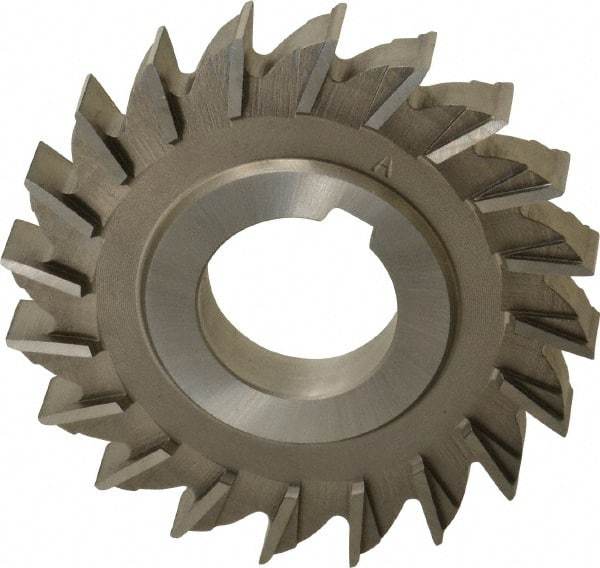 Made in USA - 3" Diam x 7/16" Width of Cut, 20 Teeth, High Speed Steel Side Milling Cutter - Straight Teeth, Uncoated - Exact Industrial Supply